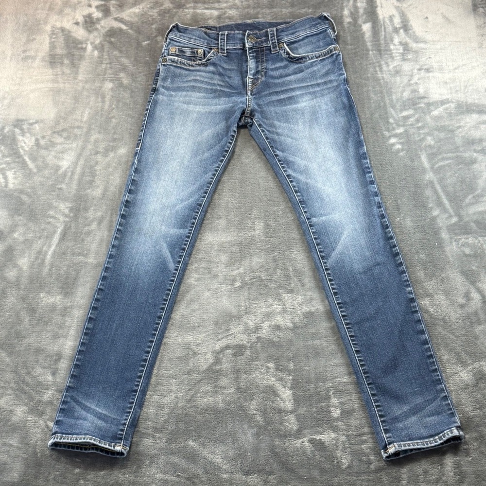 True Religion Rocco Relaxed Skinny Jeans Mens 30 Blue Denim Pants Stretch